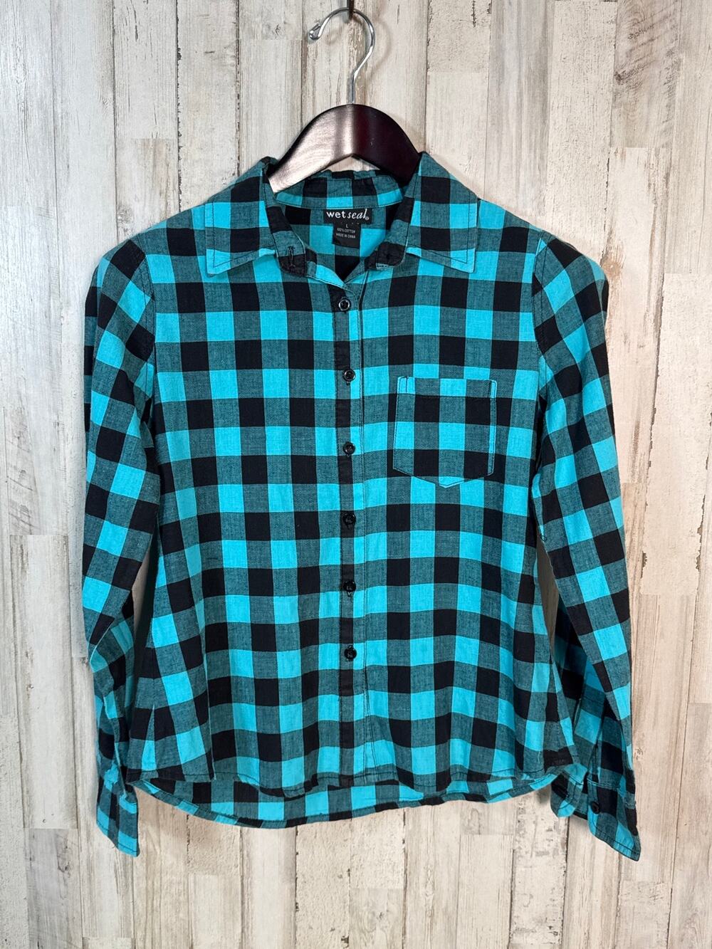 Wet Seal Plaid Flannel Junior Size Large